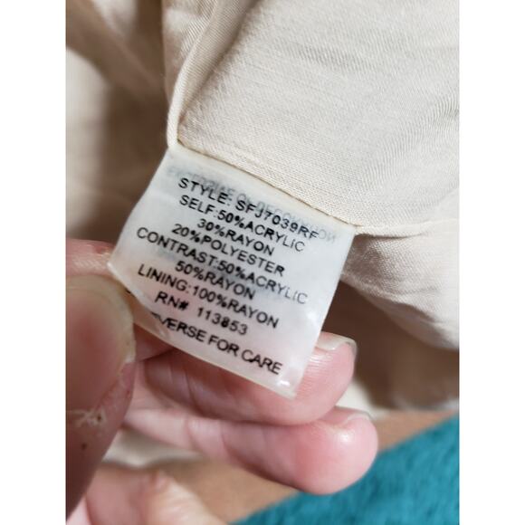 41Hawthorn Blazer Size Large Womens Beige Two Button Elbow Patches Ladies NWT - Picture 6 of 10